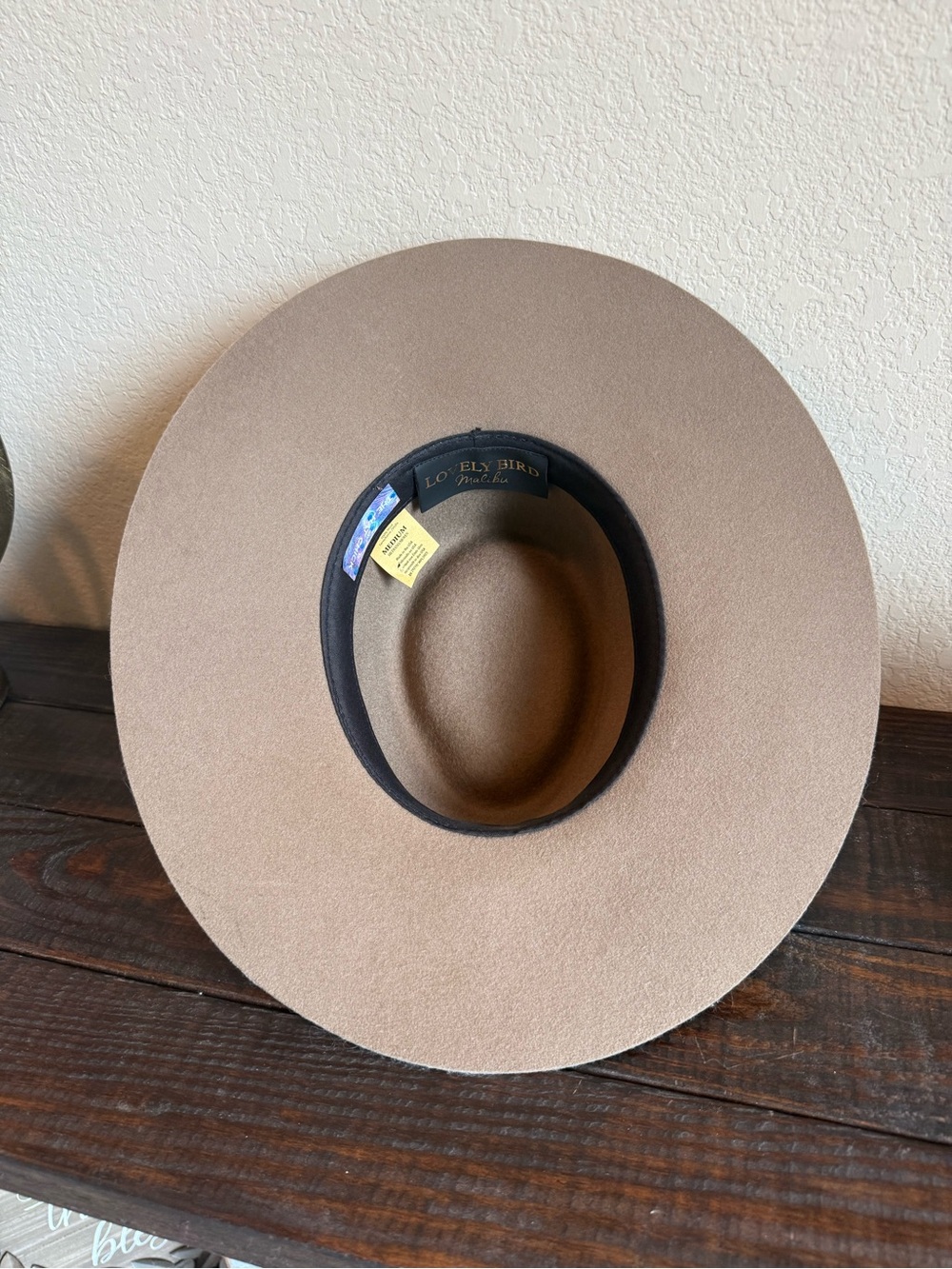 Lovely Bird Malibu - Montana Taupe Wide-Brim Fedora Hat size Med - Picture 8 of 10